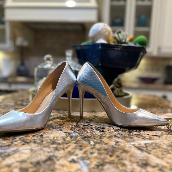 Elegant Silver High Heel Pointed Toe Pumps Daya by Zendaya Size US 9 - Picture 7 of 9